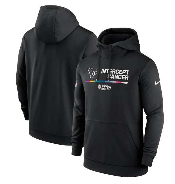 Men's Houston Texans 2022 Black Crucial Catch Therma Performance Pullover Hoodie